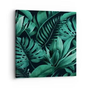 Quadro em tela - A profundidade da vegetação tropical - 30x30 cm