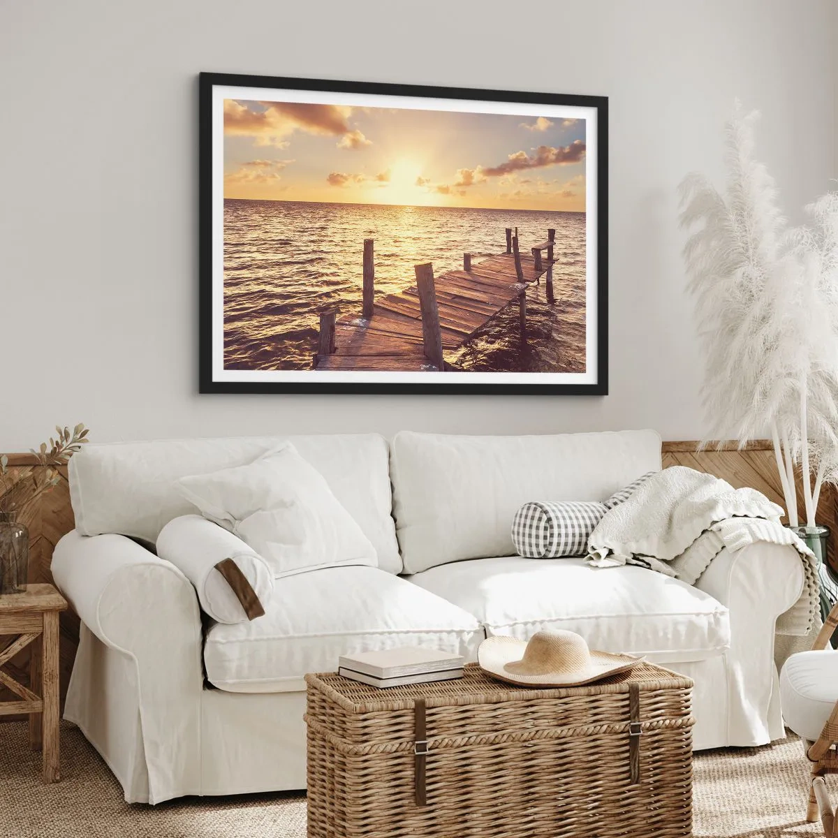 Pôster com moldura preta - A terra dourada da gentileza - 70x50 cm
