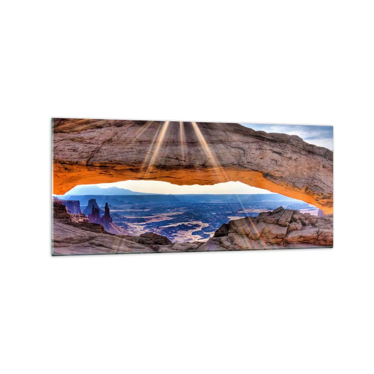 Quadro em vidro - Através do portão de pedra - 120x50 cm