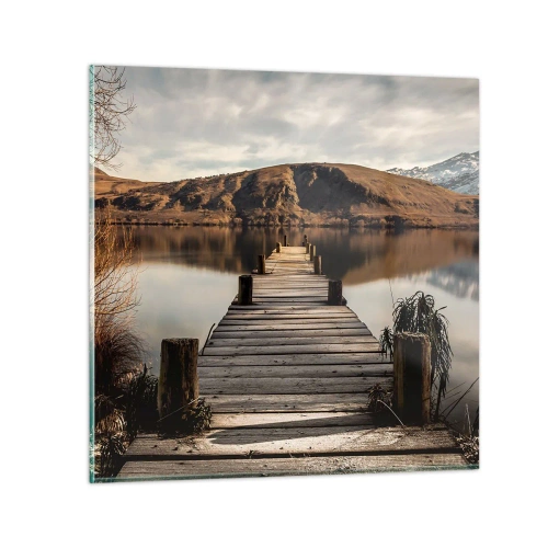 Quadro em vidro - Paisagem em silêncio - 40x40 cm
