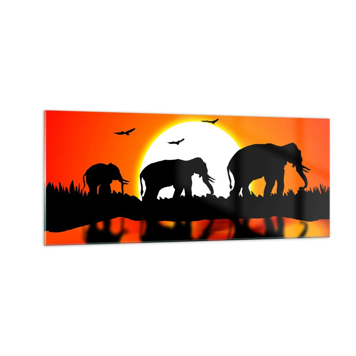 Quadro em vidro - Uma pequena bebida à noite - 100x40 cm