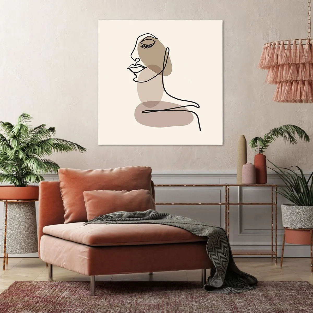 Quadro em tela - Ouvindo-se a si própria - 70x70 cm