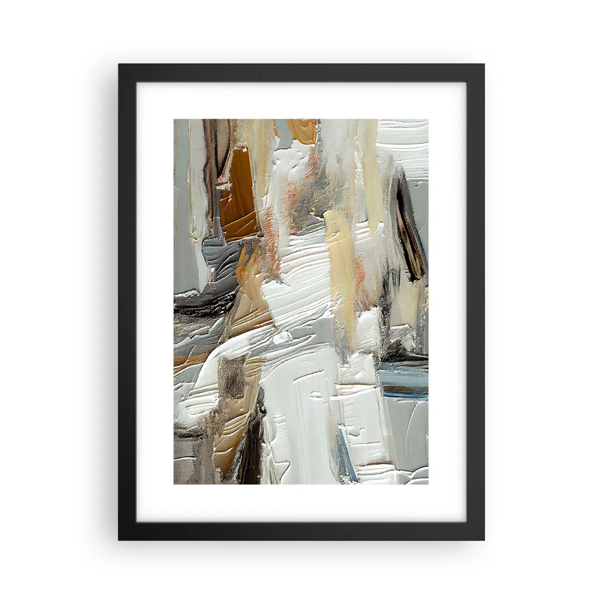 Pôster com moldura preta - Camadas coloridas - 30x40 cm