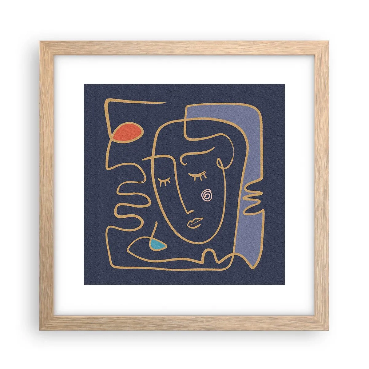 Pôster com moldura de carvalho claro - Nos pensamentos - 30x30 cm