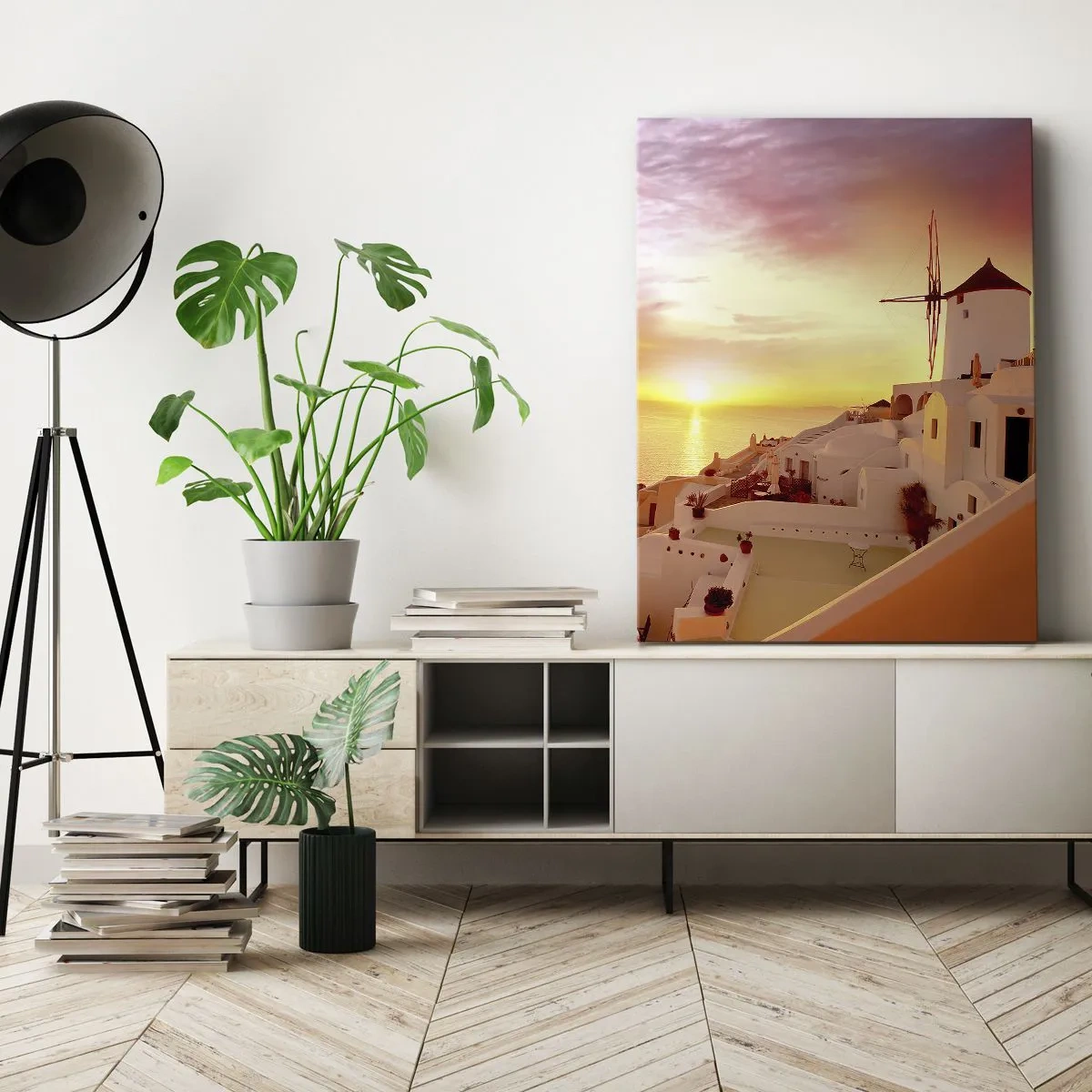 Quadro em tela - Derreter em branco e ouro - 50x70 cm