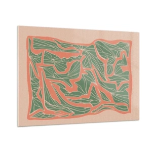 Quadro em vidro - A luta entre coral e vegetação - 100x70 cm