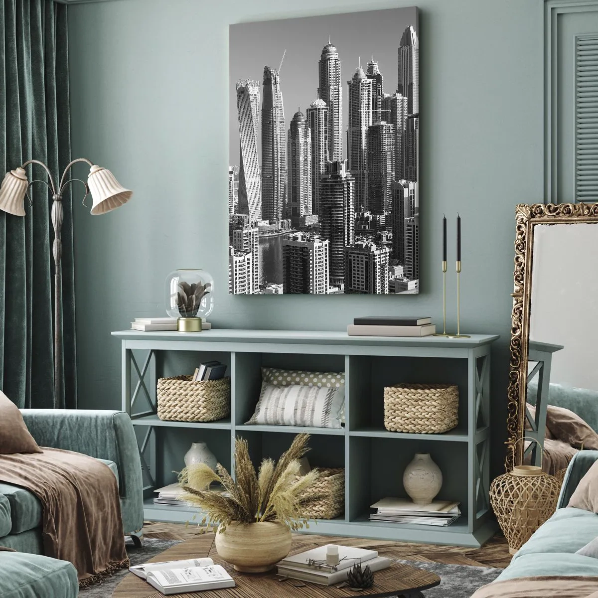 Quadro em tela - A cidade sobre o deserto - 80x120 cm