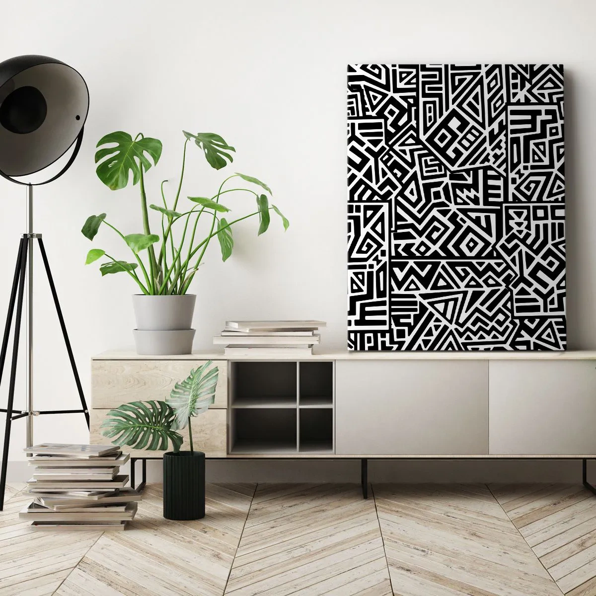 Quadro em tela - Composição pré-colombiana - 50x70 cm