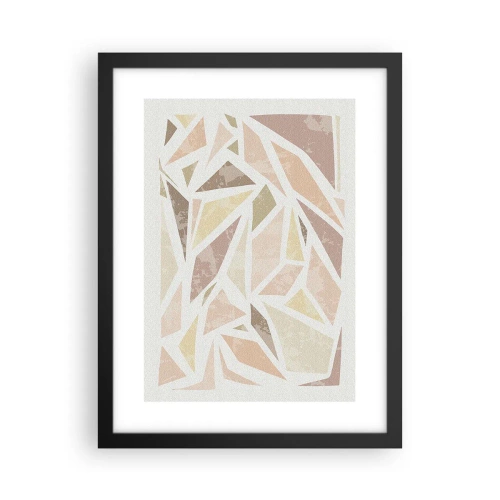 Pôster com moldura preta - Composição de vitral - 30x40 cm