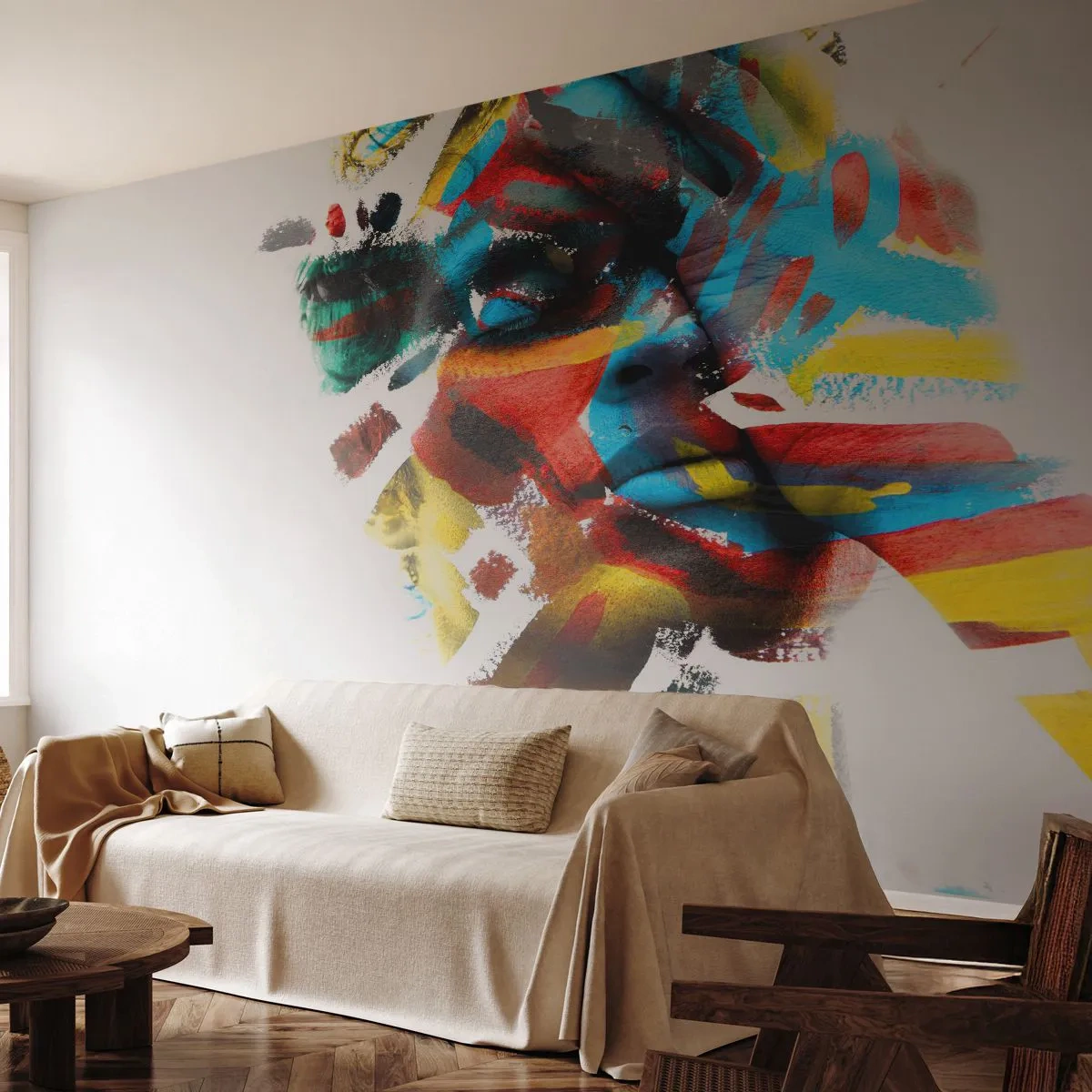 Papel de Parede Premium Canvas - Personalidade colorida - Abstração, Pedaço, Gráficos - 250x175 cm