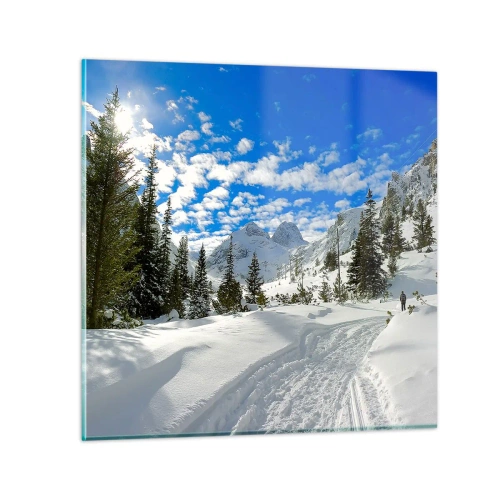 Quadro em vidro - Na neve e ao sol - 30x30 cm