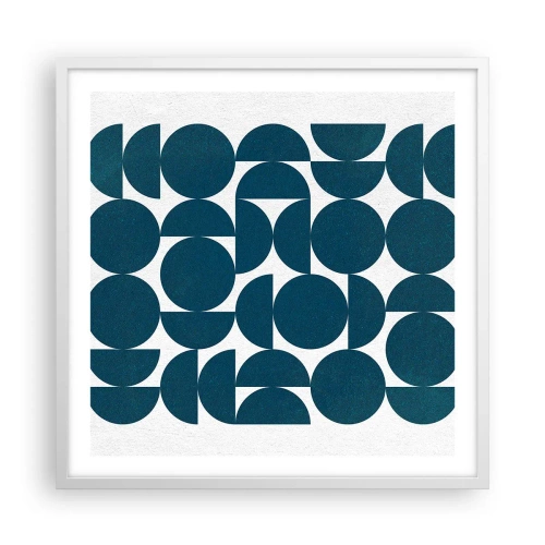 Pôster em moldura branca - Círculos e semicírculos - 60x60 cm