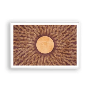 Pôster em moldura branca - Ícone do sol - 91x61 cm