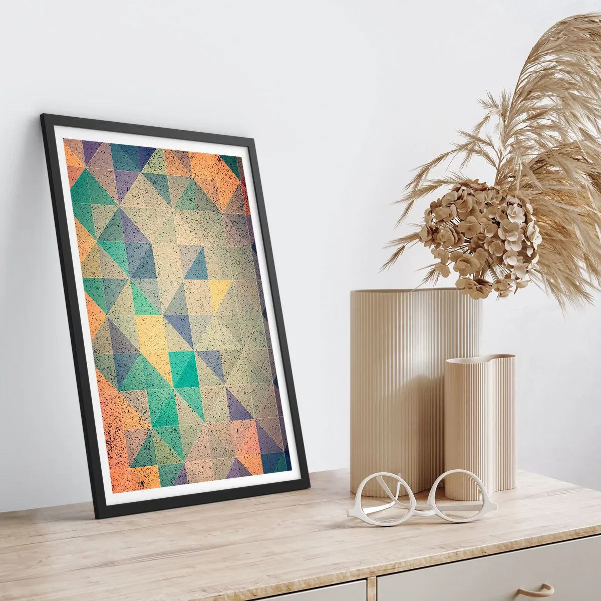 Pôster com moldura preta - República dos triângulos - 40x50 cm
