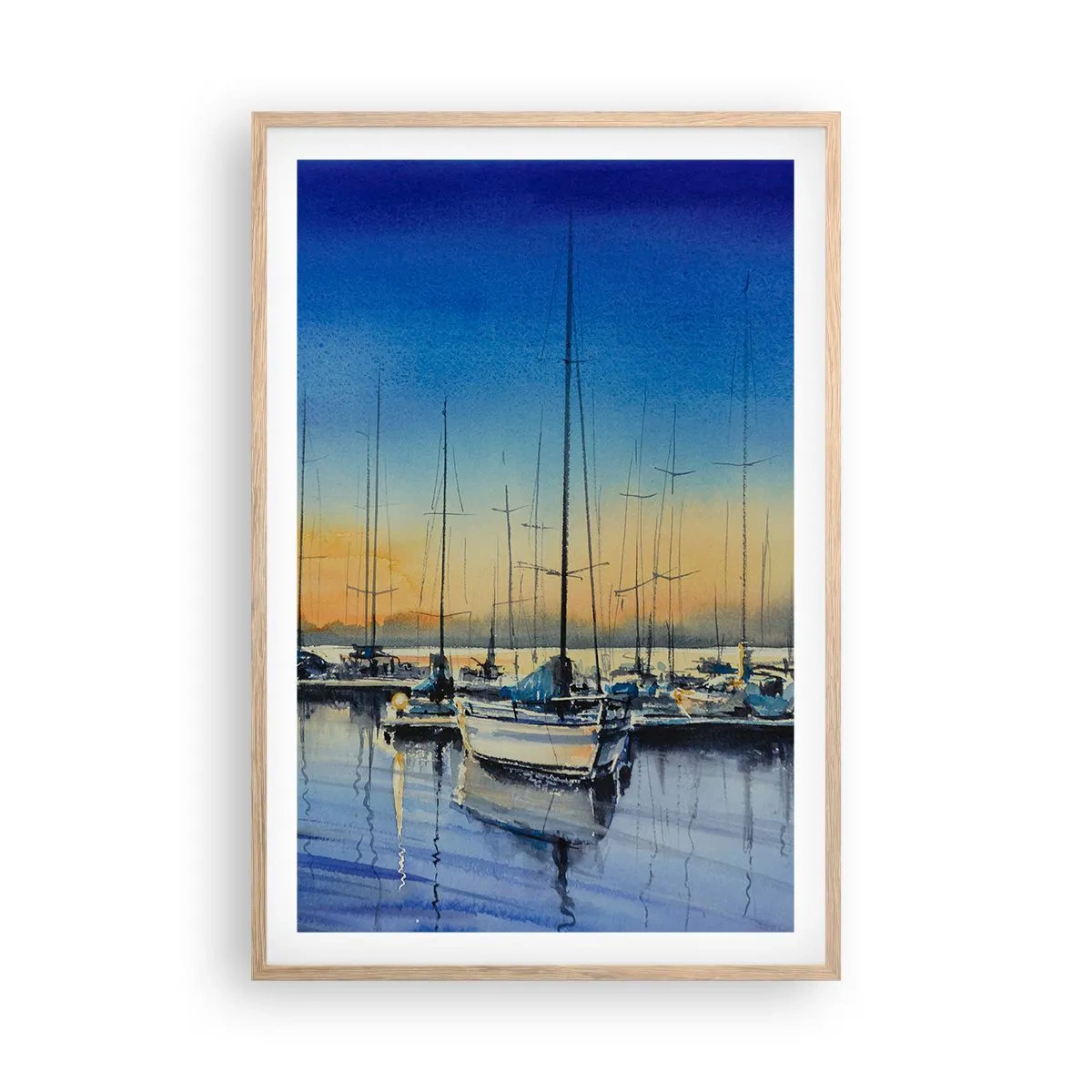 Pôster com moldura de carvalho claro - Fim de um bom dia - 61x91 cm