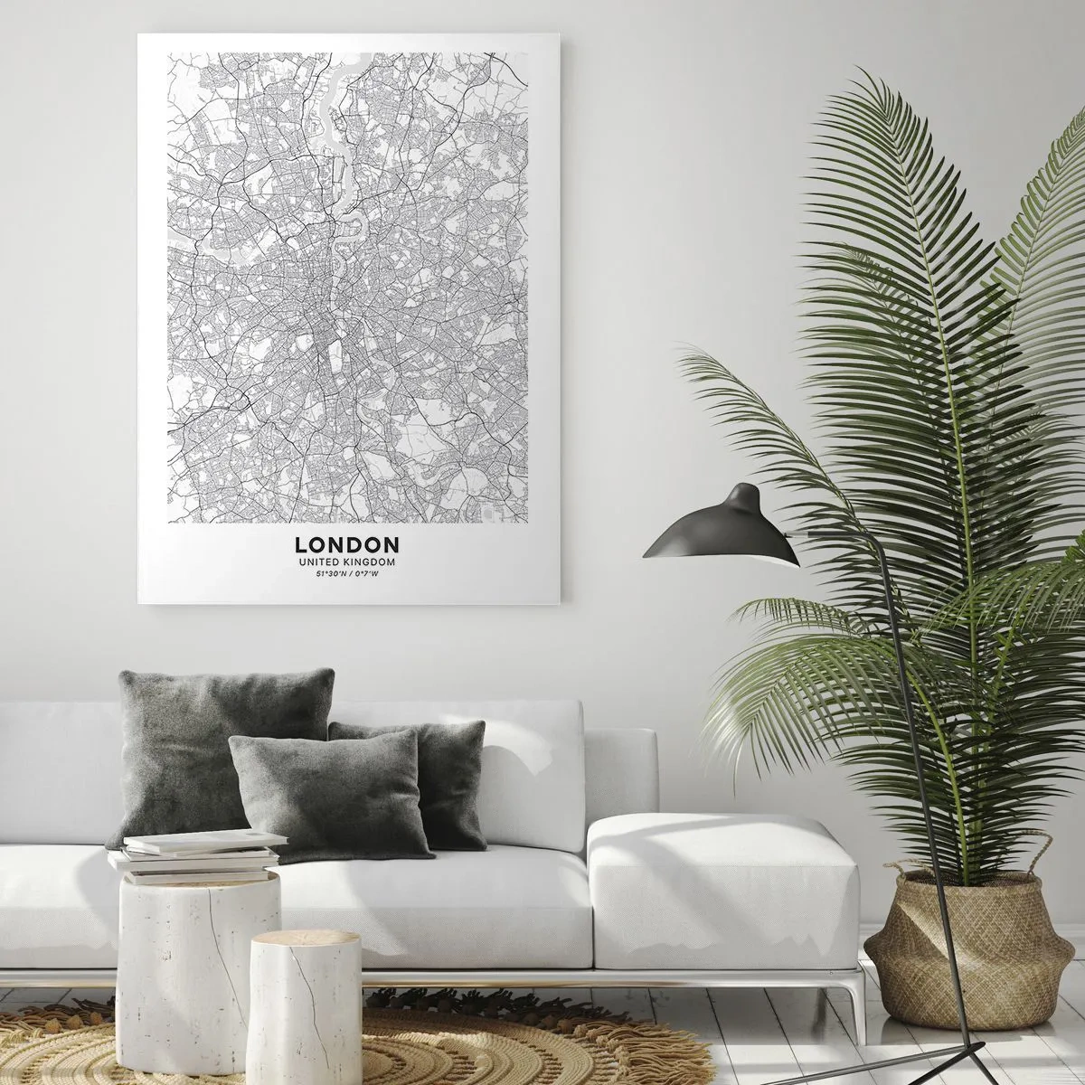 Quadro em vidro - Mapa do labirinto de Londres - 70x100 cm