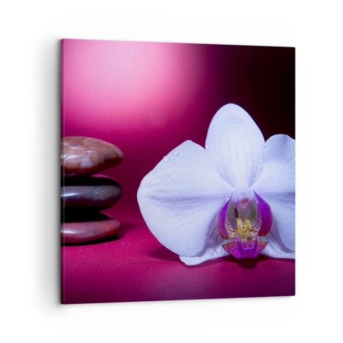 Quadro em tela - O estudo do frescor em roxo - 50x50 cm