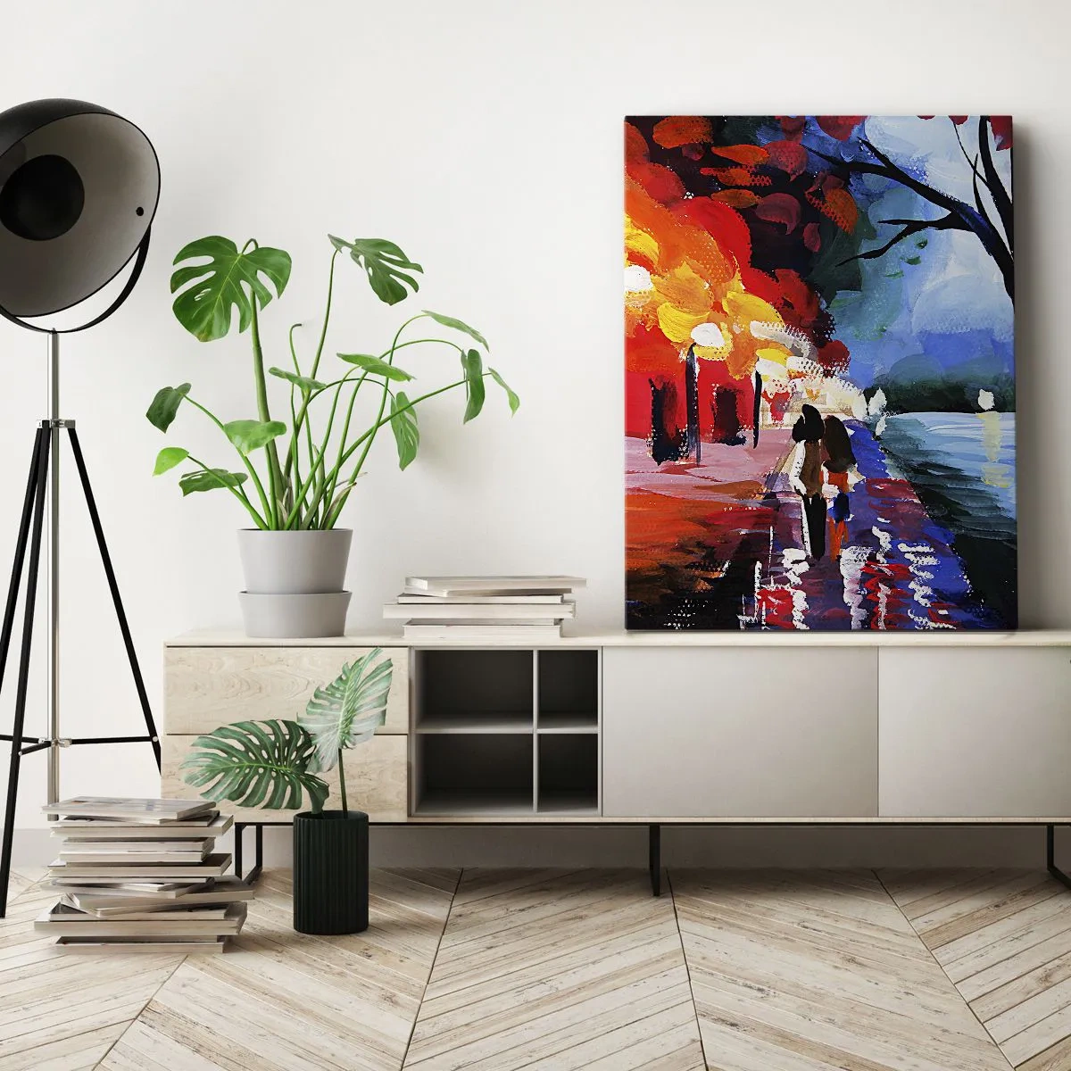 Quadro em tela - Outono ardente no parque - 50x70 cm