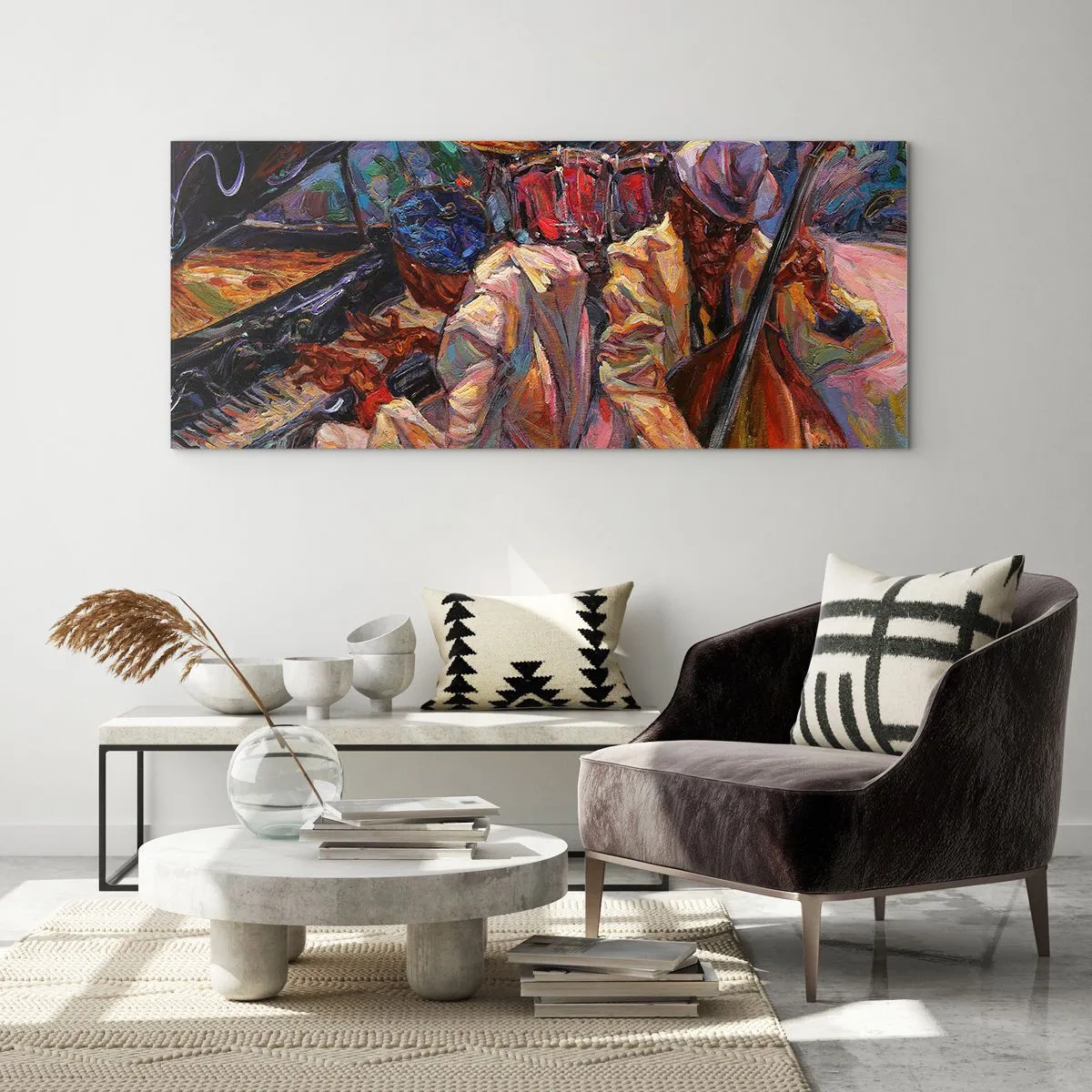 Quadro em vidro - Num só ritmo - 100x40 cm