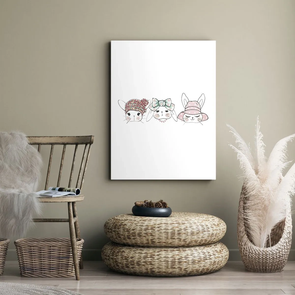 Quadro em tela - Pensativa, triste, contente - 45x80 cm