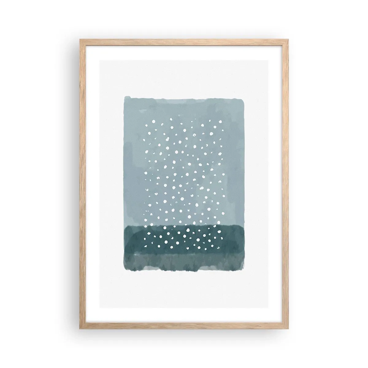 Pôster com moldura de carvalho claro - Cultivado em azul - 50x70 cm