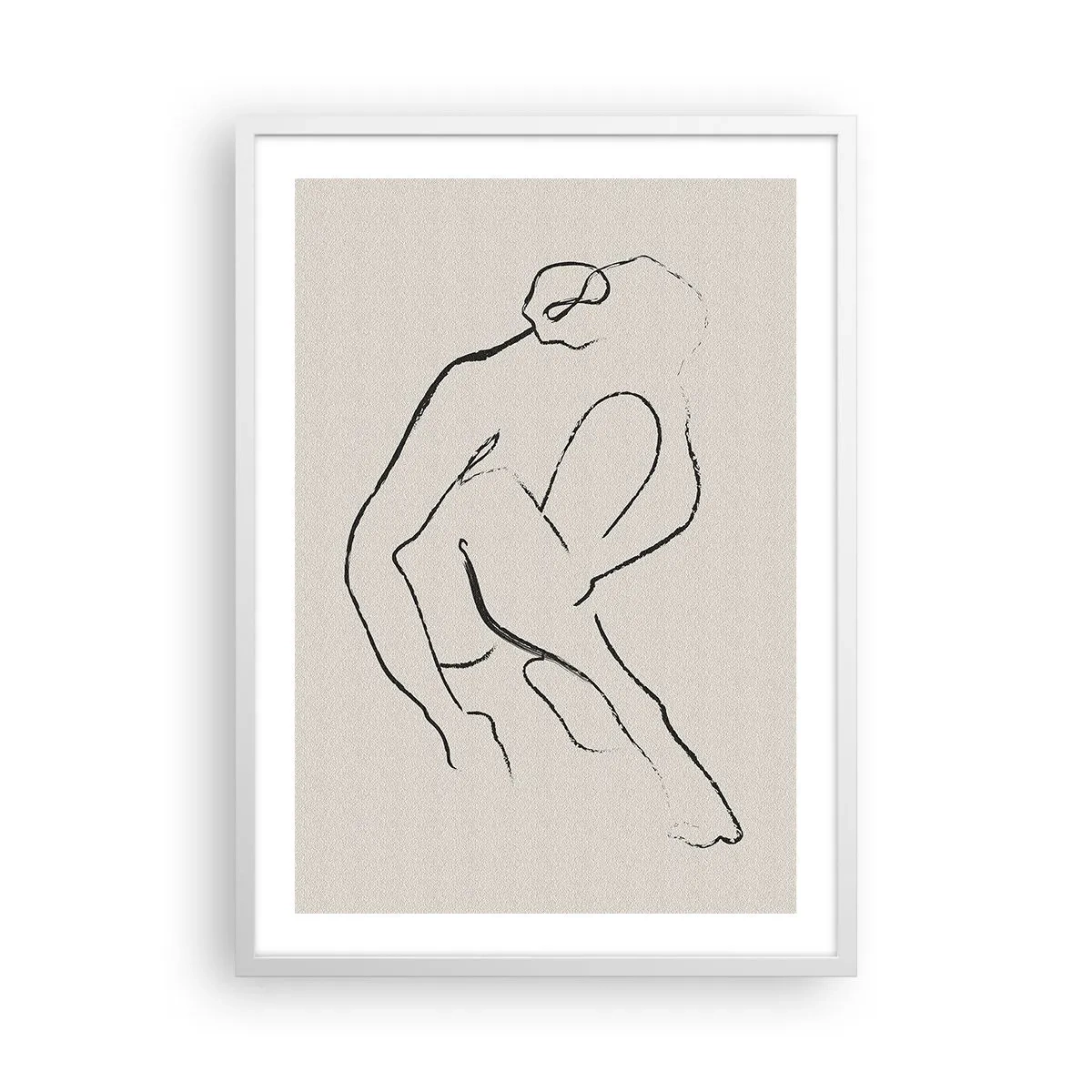 Pôster em moldura branca - Esboço íntimo - 50x70 cm