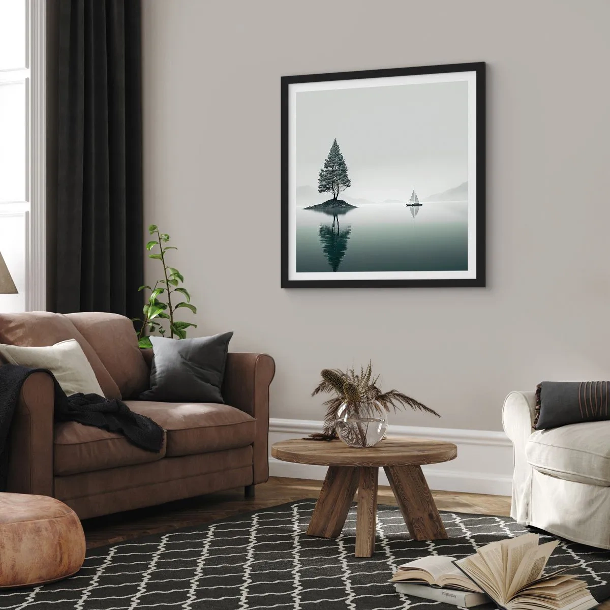 Pôster com moldura preta - Sonho dos sonhos - 50x50 cm