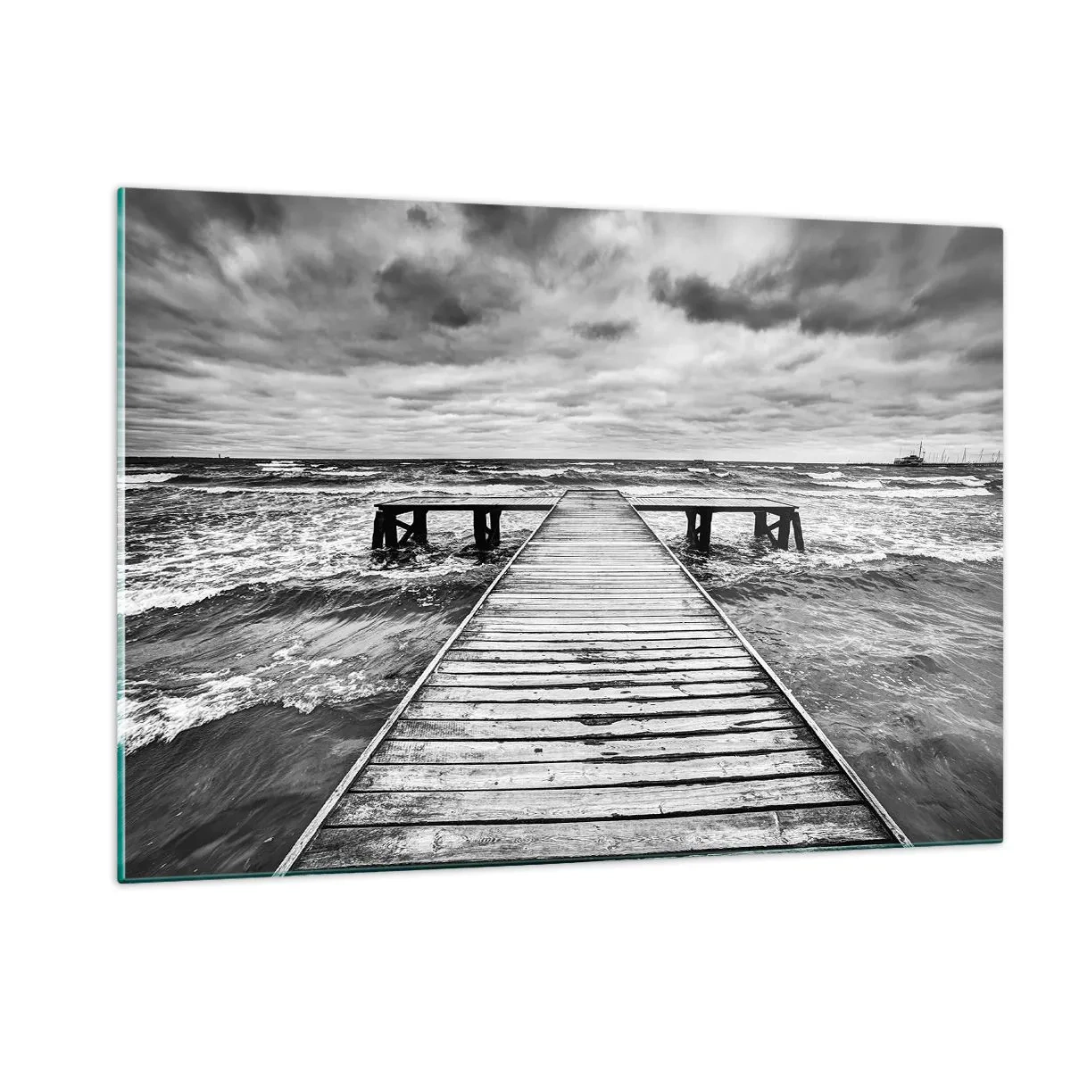 Quadro em vidro - Estou à espera do vento, que vai dispersar... - 120x80 cm