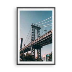 Pôster com moldura preta - Sobre as ondas da cidade - 61x91 cm