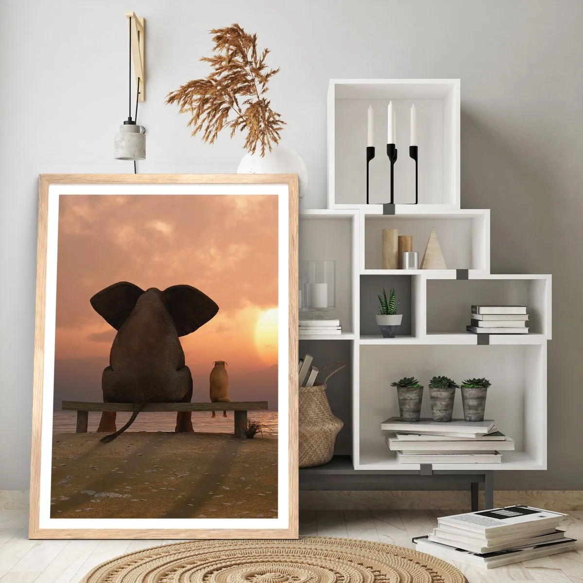 Pôster com moldura de carvalho claro - Como é bom ficarmos em silêncio juntos - 30x40 cm