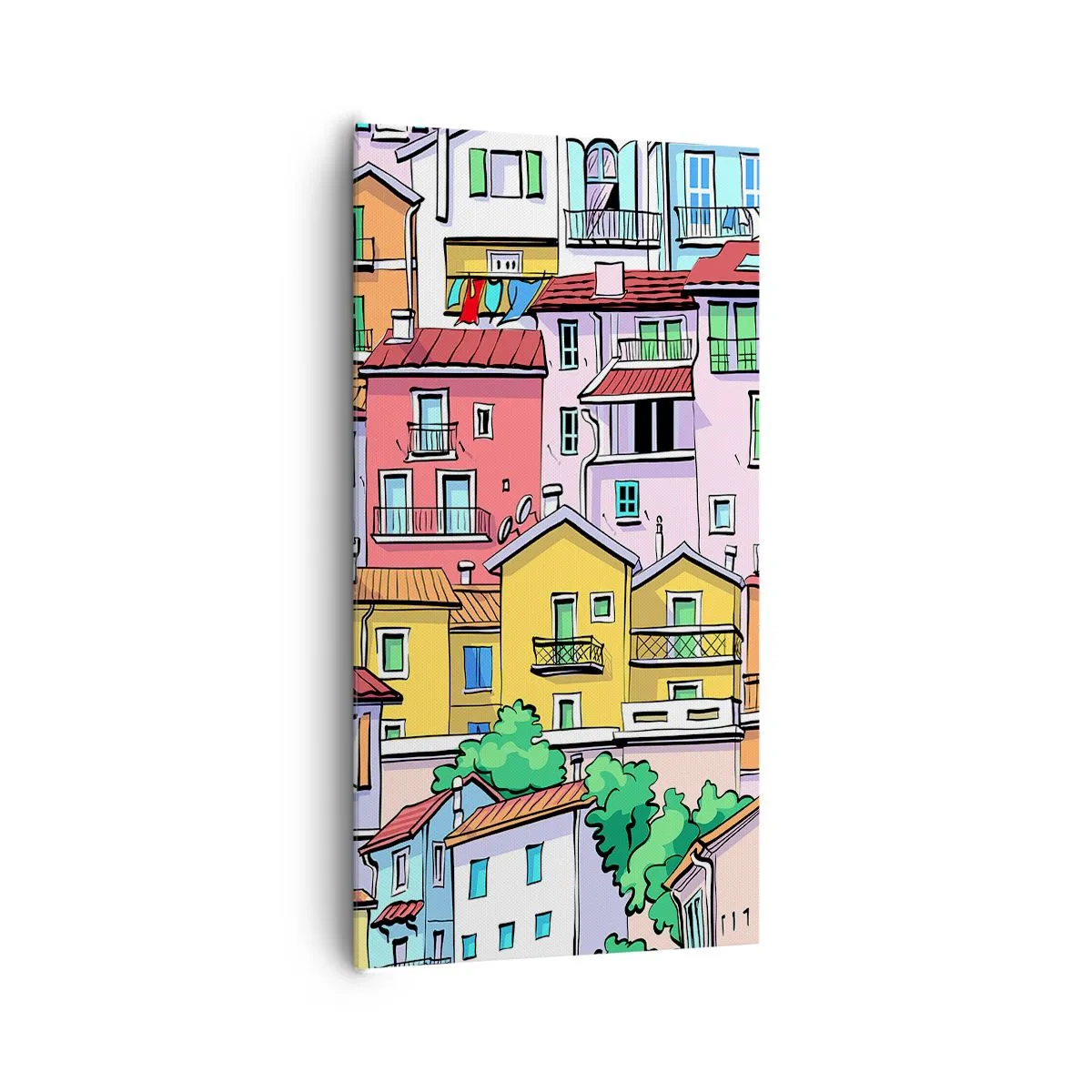 Quadro em tela - Cidade divertida - 65x120 cm