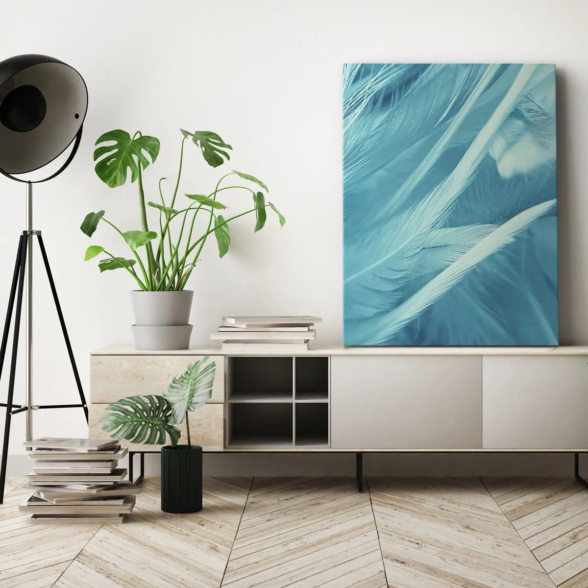 Quadro em tela - Afogado em penugem - 45x80 cm