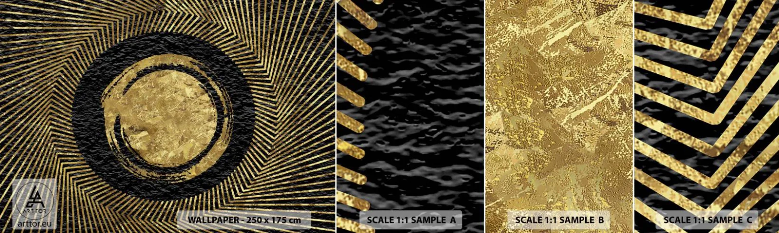 Amostra de Papel de Parede Standard Eco - Composição glamourosa - Art Deco, Moderno, Glamour - 100x30 cm