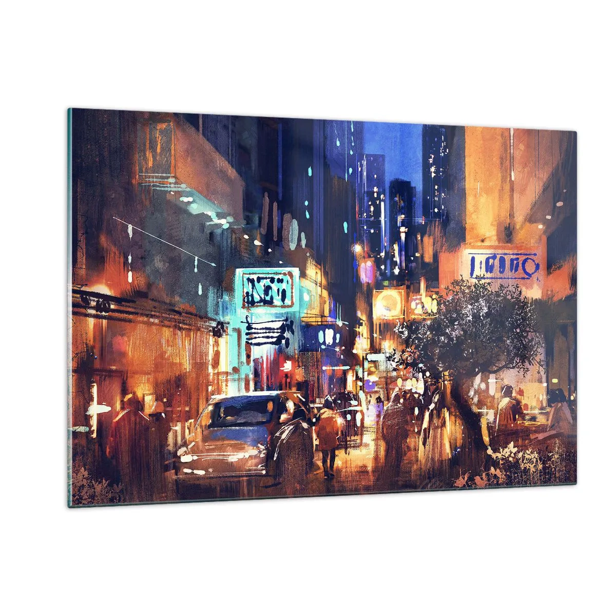 Quadro em vidro - E a cidade não dorme - 120x80 cm