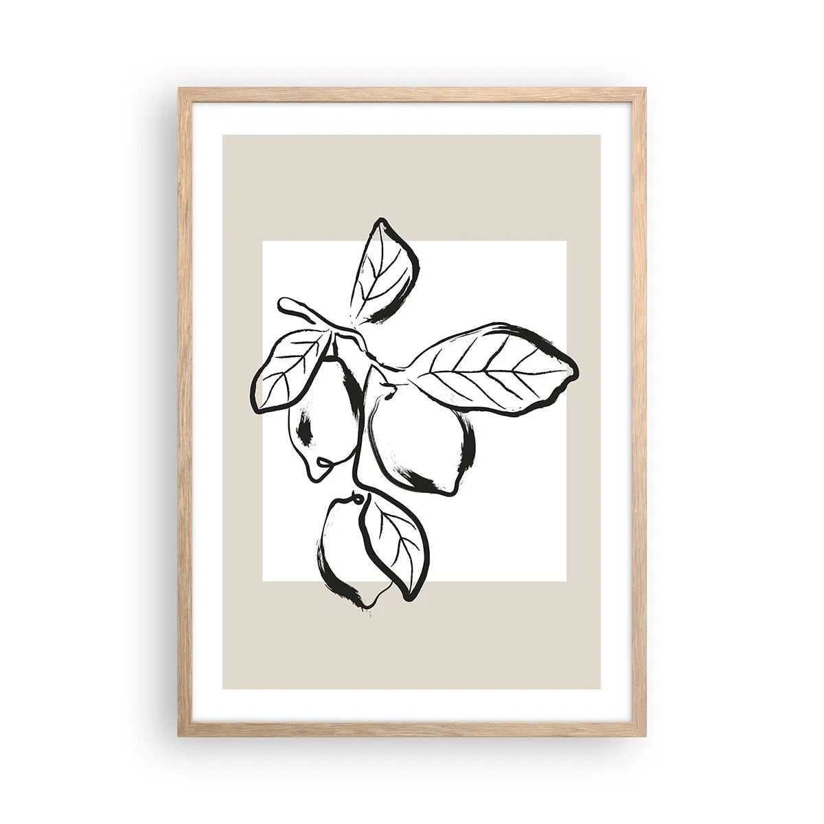 Pôster com moldura de carvalho claro - Onde o limão amadurece… - 50x70 cm