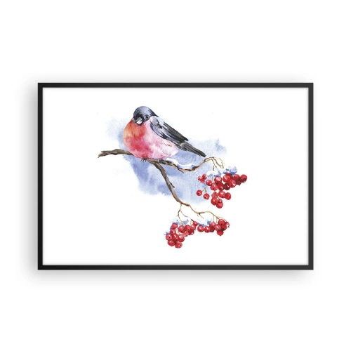 Pôster com moldura preta - Inverno a cores - 91x61 cm