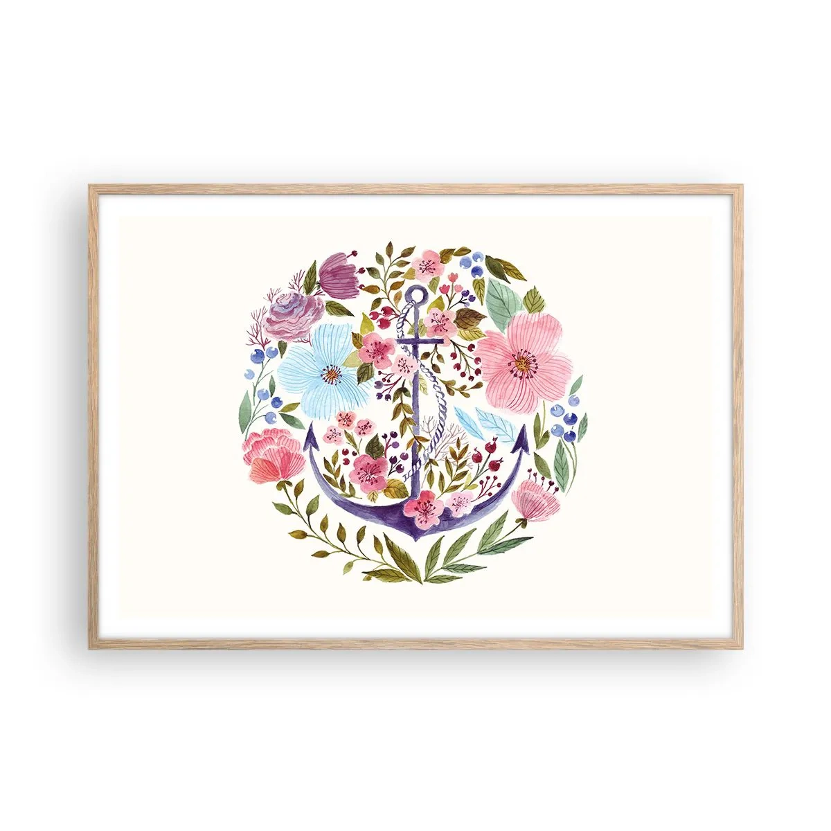 Pôster com moldura de carvalho claro - O bom sonho de um marinheiro - 100x70 cm