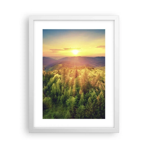 Pôster em moldura branca - Picos e cumes - 30x40 cm