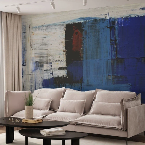 Papel de parede personalizado Premium Canvas - O segredo do azul - Abstração, Pedaço, Modernidade