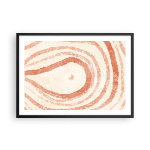 Pôster com moldura preta - Círculos de coral – composição - 70x50 cm