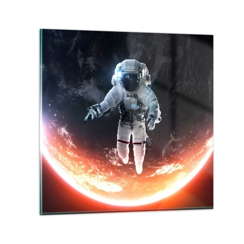 Quadro em vidro - Posso ficar um pouco mais? - 40x40 cm