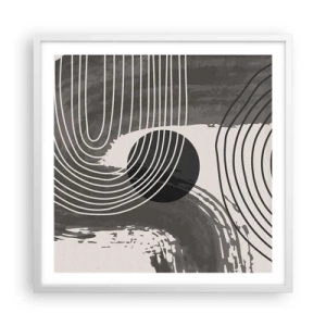 Pôster em moldura branca - O oval vence - 60x60 cm