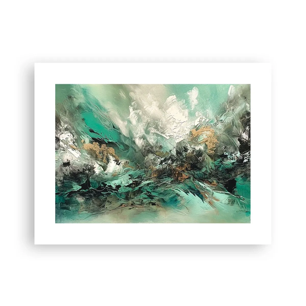 Pôster - Surf esmeralda e preto - 40x30 cm