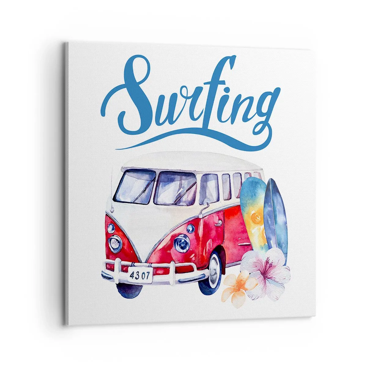 Quadro em tela - Pepino - um clássico para um surfista - 60x60 cm