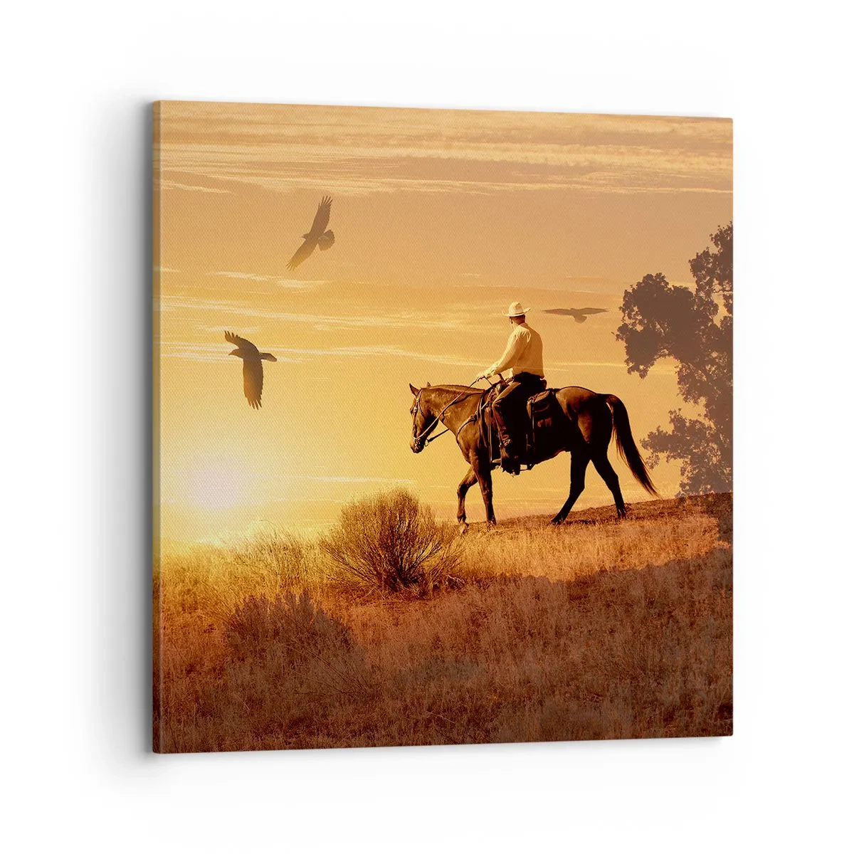 Quadro em tela - Sozinho em toda a pradaria - 70x70 cm