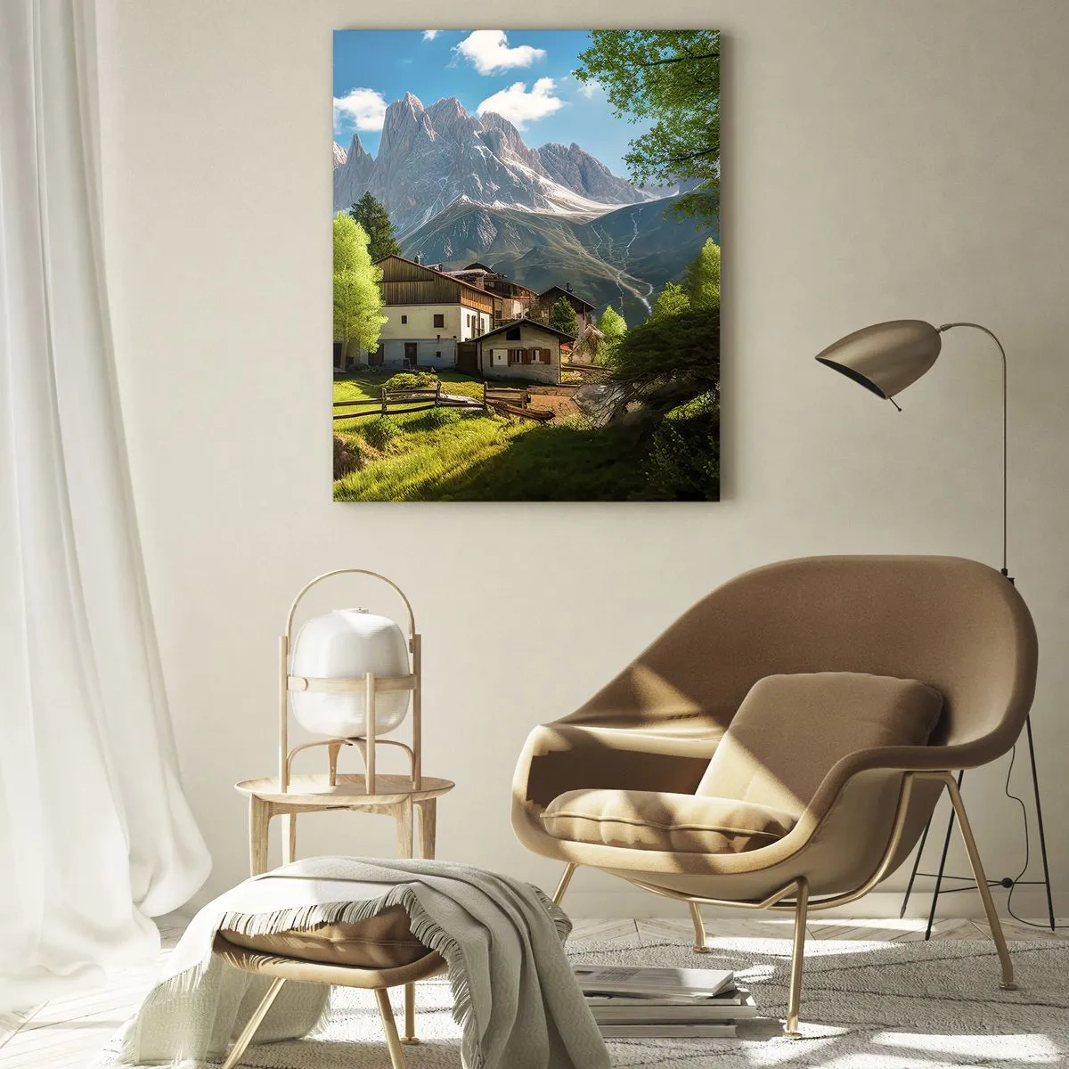 Quadro em vidro - Idílio alpino - 50x70 cm