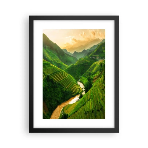 Pôster com moldura preta - Vale vietnamita - 30x40 cm