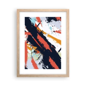 Pôster com moldura de carvalho claro - Composição dinâmica - 30x40 cm