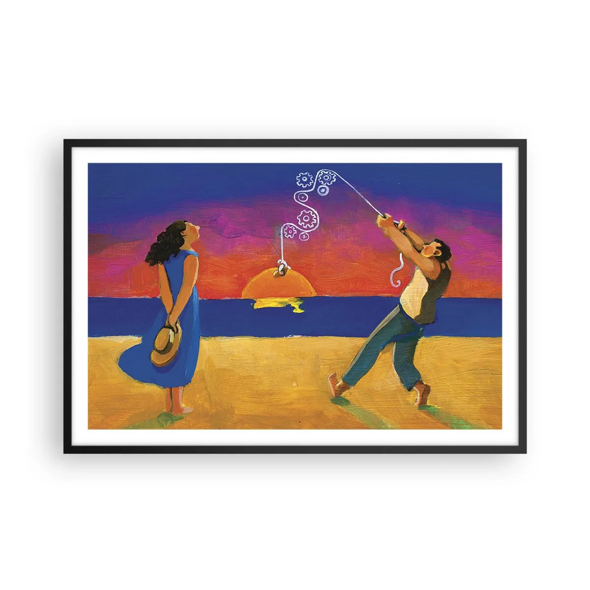 Pôster com moldura preta - Mais do que uma estrela do céu - 91x61 cm