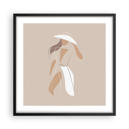 Pôster com moldura preta - A moda é diversão - 50x50 cm